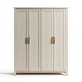 Kleiderschrank 160 x 60 x 200 cm Holz Beige vier Türen Landhausstil