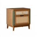 Nachttisch 50 x 40 x 65 cm aus Holz in Braun Grün Beige mit Stauraum im Retro-Stil
