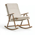 Schaukelstuhl 100 x 68 x 105 cm Holz Beige gepolstert mit Armlehnen