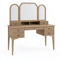 Schminktisch 120 x 50 x 145 cm Holzwerkstoff Natur mit Dreifachspiegel und Schubladen