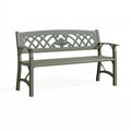 Gartenbank 122 x 61 x 85 cm aus Aluminium Dunkelgrau - klassische Sitzbank für Außenbereiche