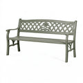 Gartenbank 122 x 60 x 90 cm aus Metall in Grün - klassische Sitzbank mit Armlehnen